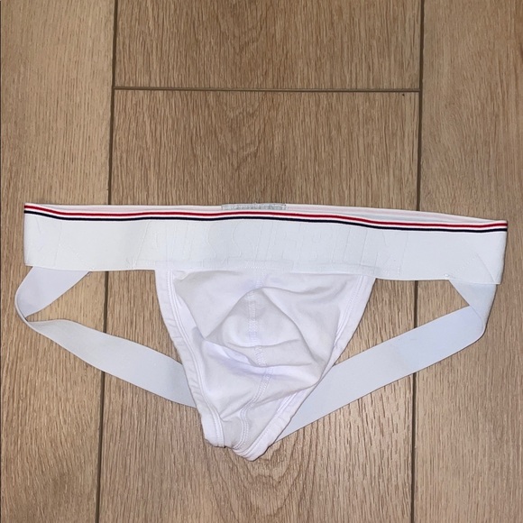 NWOT White Aussiebum Cotton Jockstrap with Red and Black Trim - Picture 1 of 5